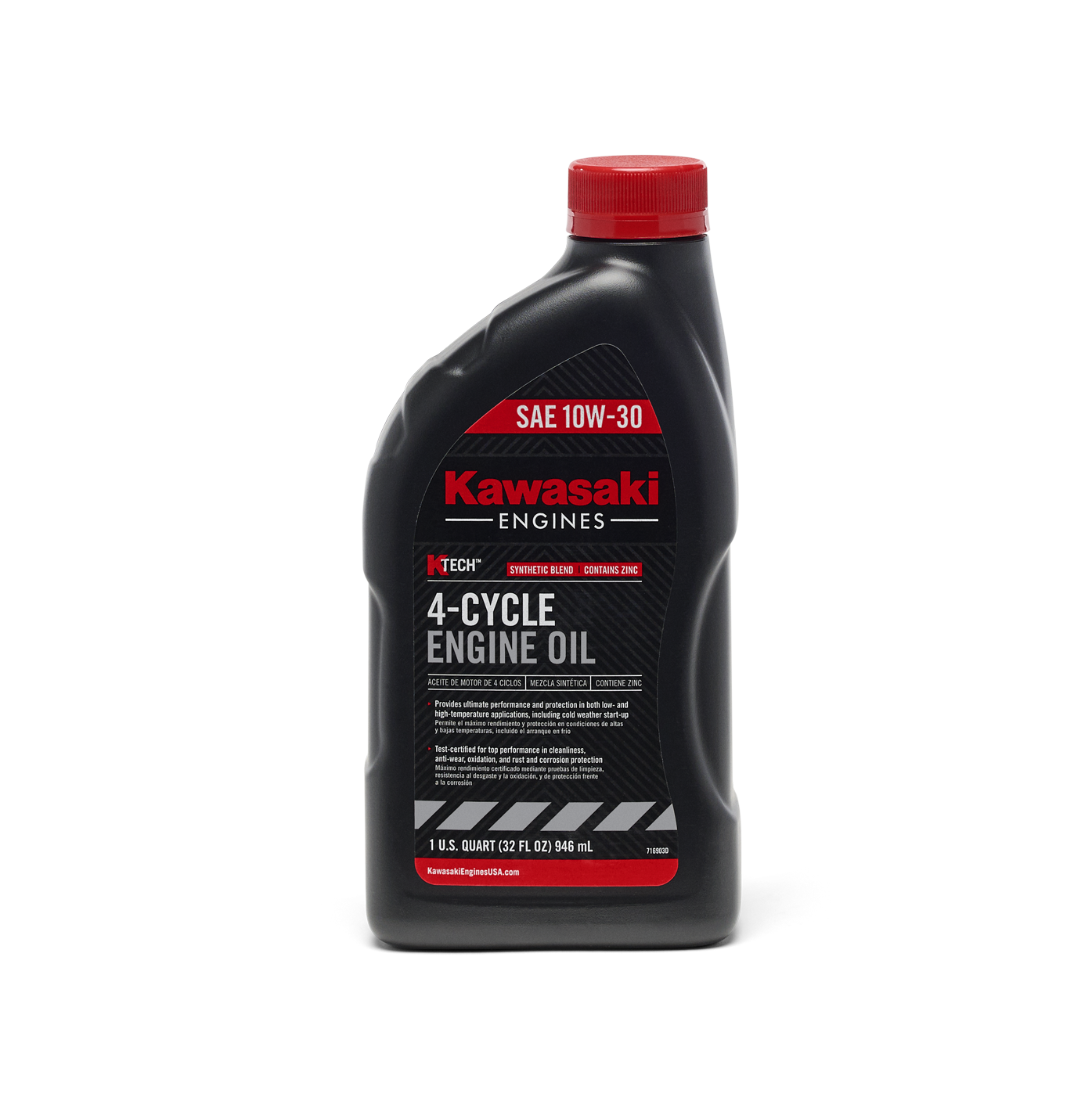 Kawasaki OEM 99969-6081 SAE 10W-30 KTECH Engine Oil (32 oz)
