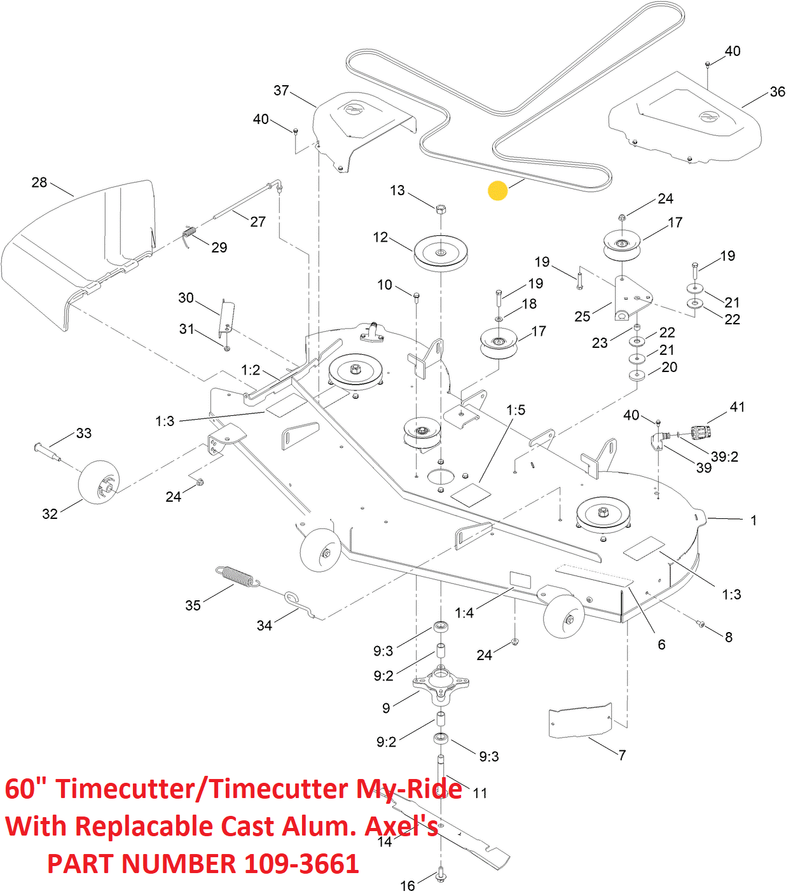 thumbnail image 2 of Replacement Deck Belt For Toro Wheelhorse - 1/2" X 109" (Replaces 112-5800) 2 of 6