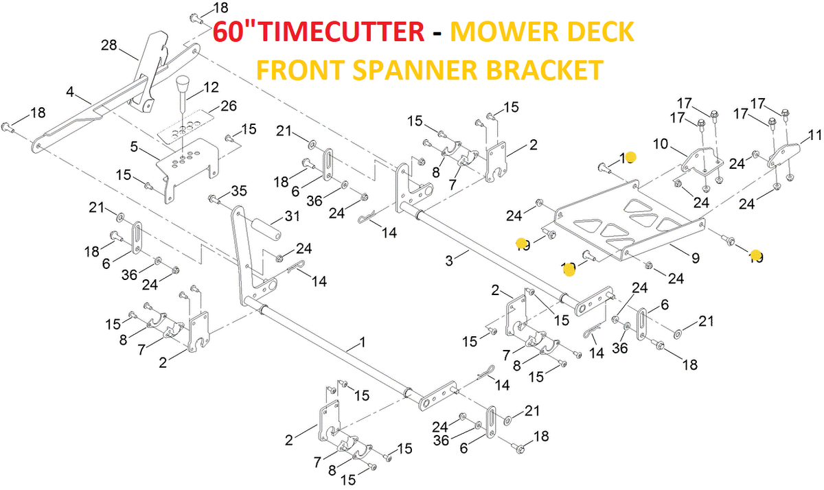 Toro OEM 109-9840 Mower Deck Lift Linkage Shoulder Bolt (3/8 Standard)