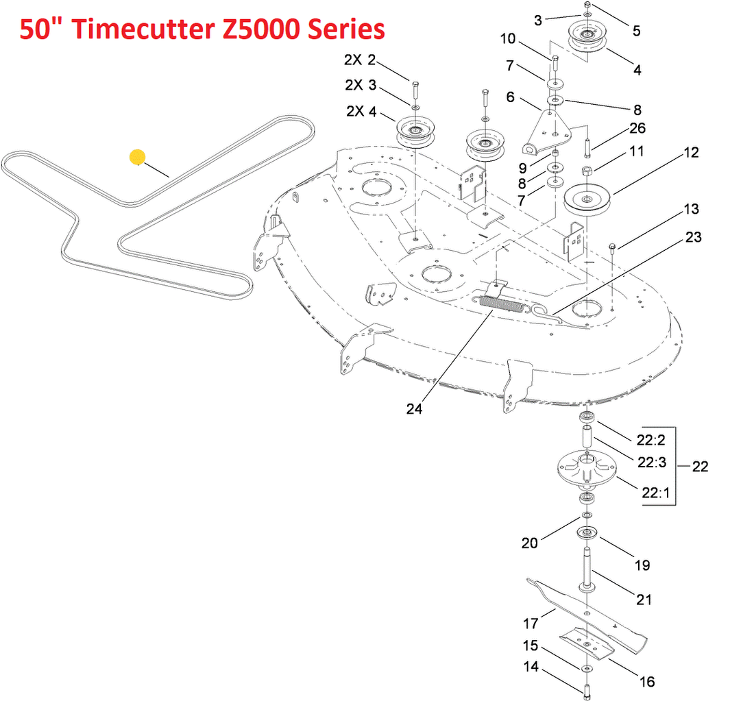 Toro OEM 110-6892 Mower Deck Belt Fits Toro Early 50