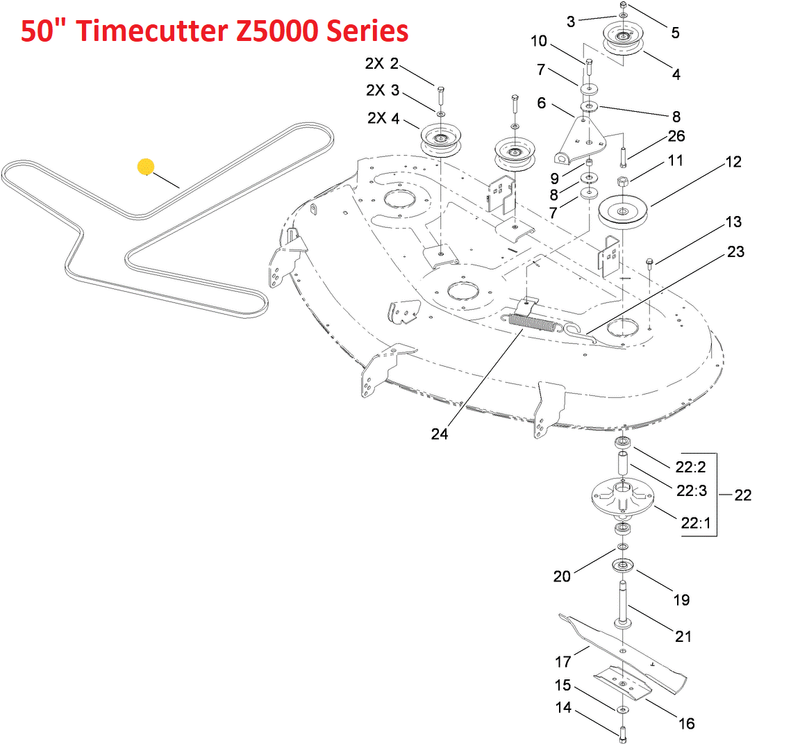 Toro OEM 110-6892 Mower Deck Belt Fits Toro Early 50