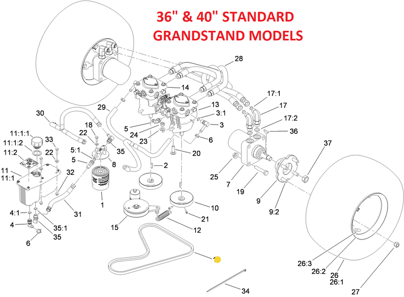 Toro OEM Hydro Drive Belt 119-0174 Fits Current/Late 36