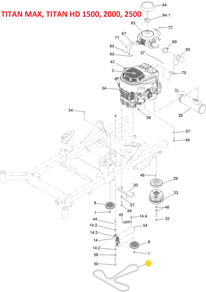 Toro OEM Cogged Hydro-Belt 126-5993 Fits Early/Late Titan HD, Titan MA