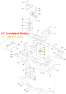 Toro OEM 136-5405 Hydraulic and Mower Deck Flat Idler Fits Current/Late 48" ZMaster 3000, 5000 Models - Current/Late 52" Grandstand Models - 52", 60", 72", Grandstand HDX Models and More....