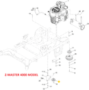 Toro OEM 140-4964 Hydraulic Flat Idler Fits Current/Late 48", 52", 60", 72" ZMASTER 4000 Models - Current/Late 48", 52", 60" ZMASTER 2000 Models (I-Beam Faming).