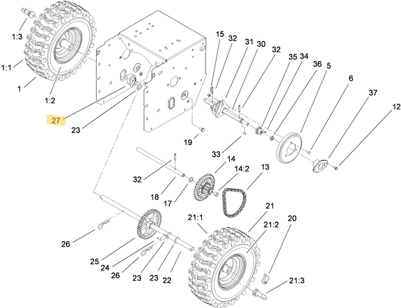 Toro OEM 106-4558 Snowblower Axle Bearing