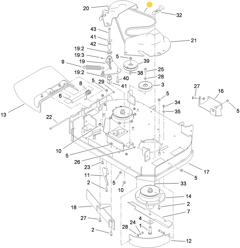 Toro OEM Mower Deck Drive Belt 117-7641 fits the 36" Older Compact Grandstand Models 74534 and 79534.