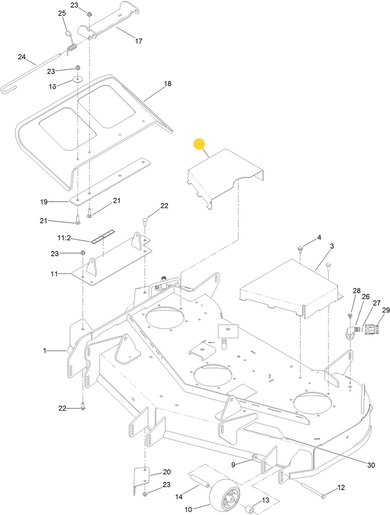 TORO OEM Right-Hand Belt and Pulley Cover 117-7396-05 Fits 48