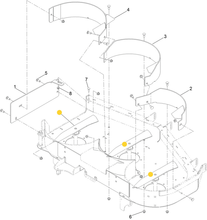 Toro OEM Recycler/Mulching Mower Blade 138-8885-03 fits 54" Proline series, (Model 44427, 44454).