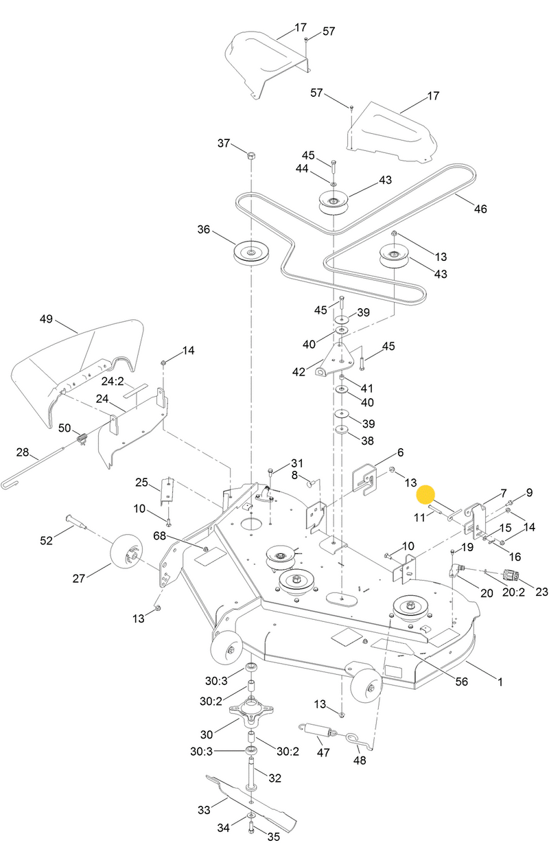 Toro 131-0955 Left Hand Mower Deck Hanger Adjustment Rod Fits Toro 32