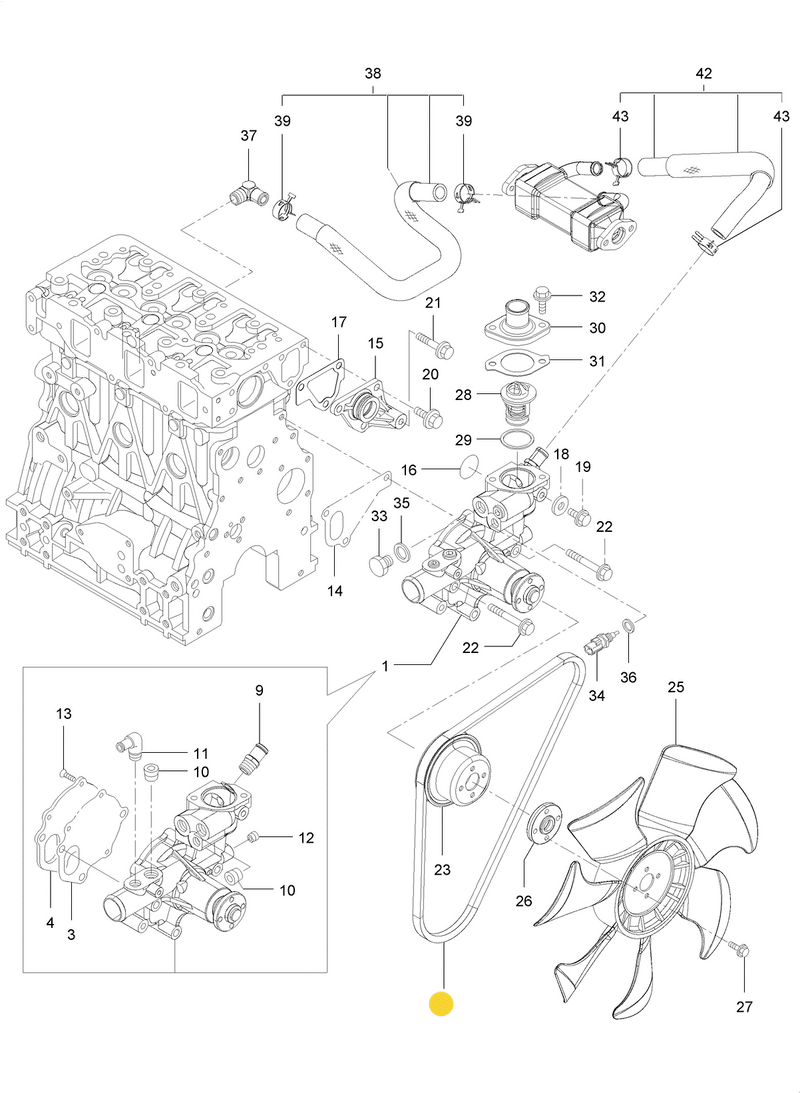 Water Pump Belt For Carrier Transicold X2, X2500, X4 7300 & 7500 – 50-00162-25 Compatible