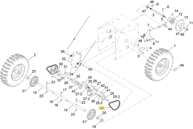 Toro OEM 108-0016 Snowblower Roller Chain