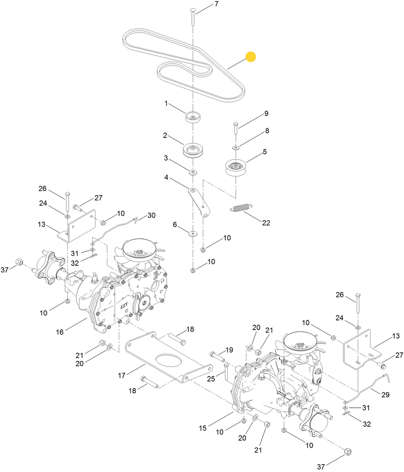 Toro OEM 130-6976 Hydro Drive Belt Fits Toro 50