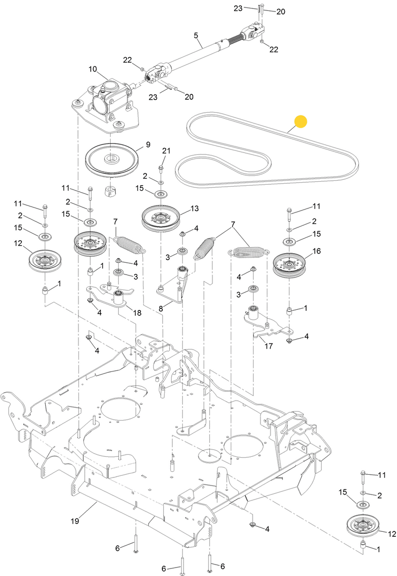 Toro OEM Primary Center Mower Deck Belt 126-7924 fits 96" and 144" Z Master 7500 series wing mowers (Excluding Model 74090).