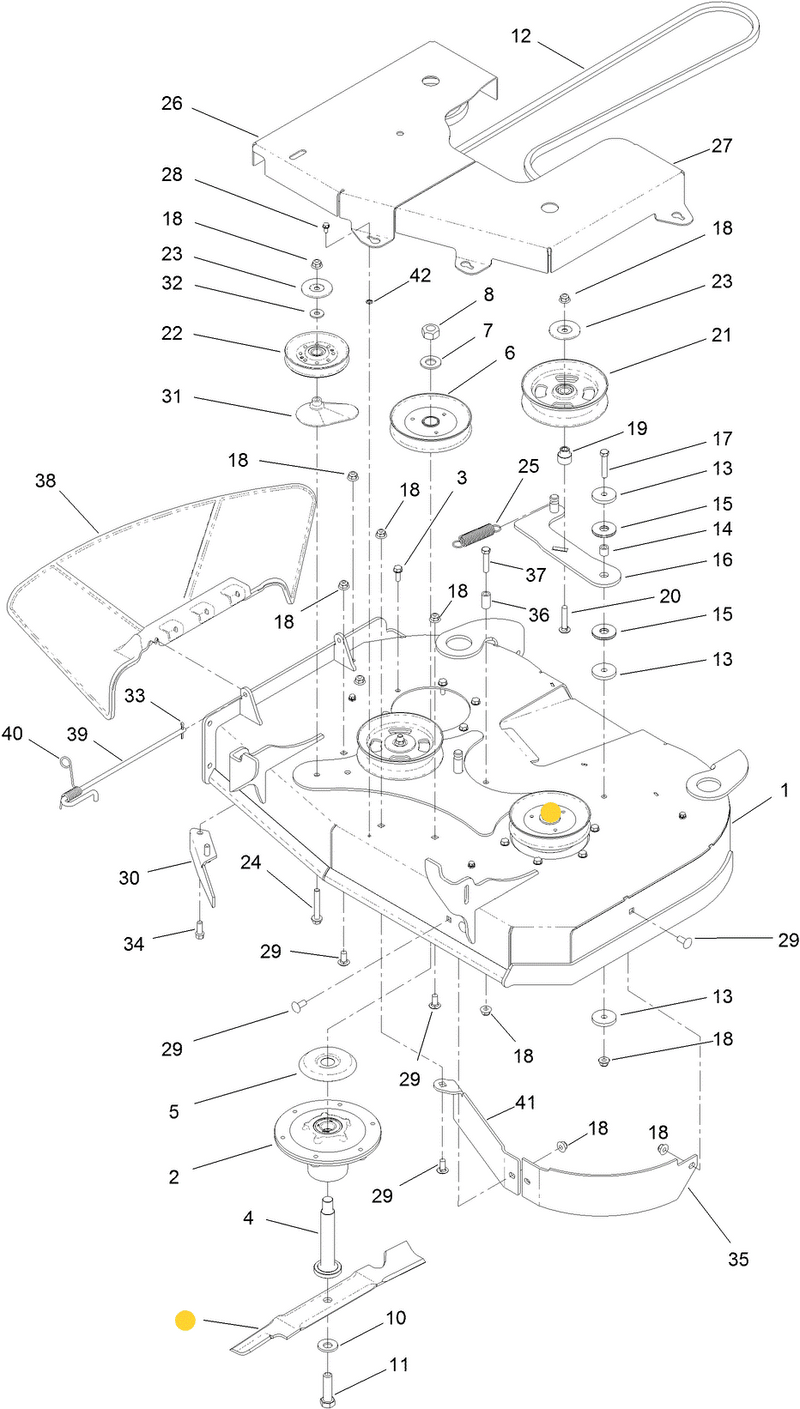 Toro OEM 138-8894-03 HI-FLO/Bagger Mower Deck Blades fits 36" Proline series, (Model 44410, 44409, 44436).