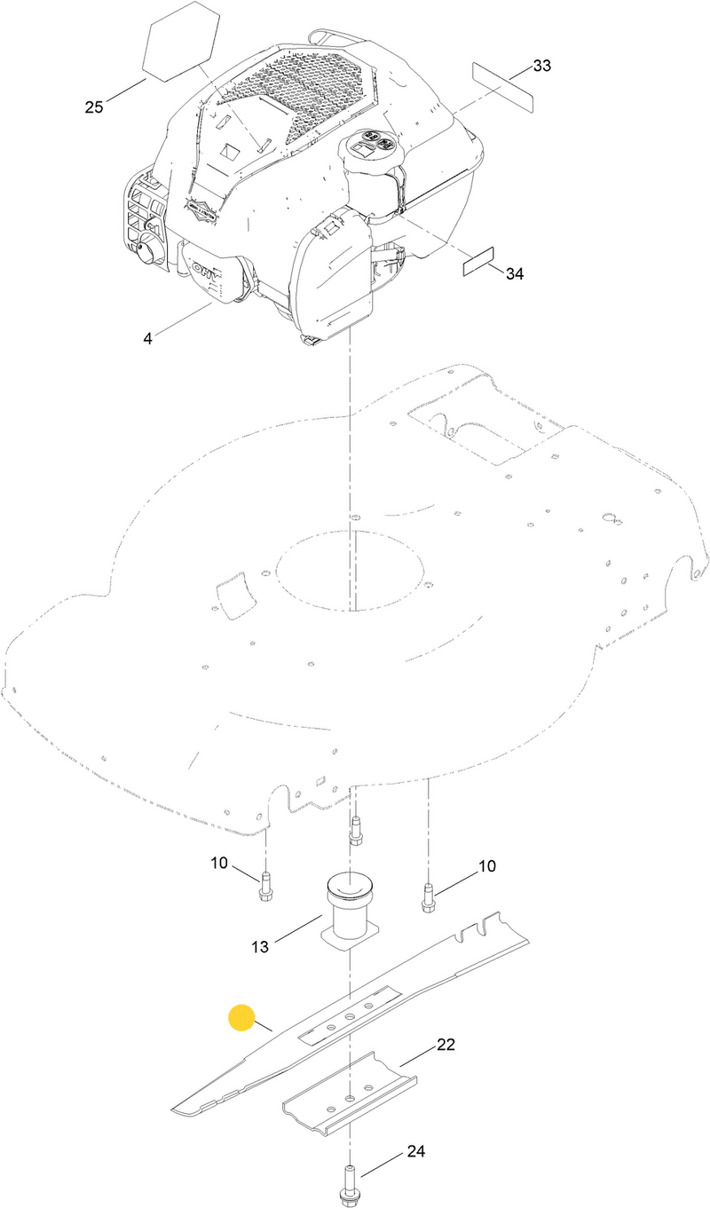 Toro OEM 131-4547-03 Dual Purpose Mower Deck Blade Fits 22" Recyclers Models.