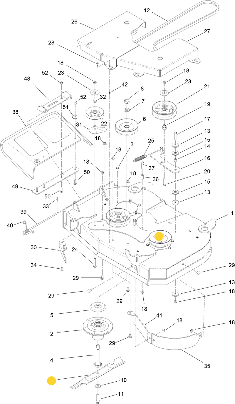 Toro OEM Recycler/Mulching Mower Blade 138-8883-03 fits 36" Proline series, (Model 44410, 44409, 44436).