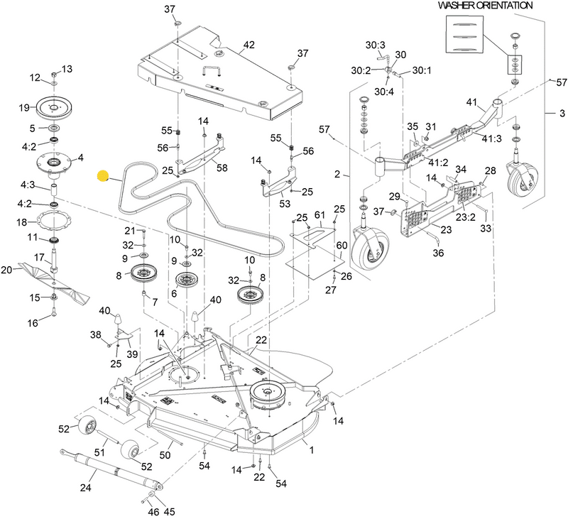 Toro OEM LEFT-HAND Wing Deck Belt 135-5775 fits 144" Z Master 7500 series wing mowers.