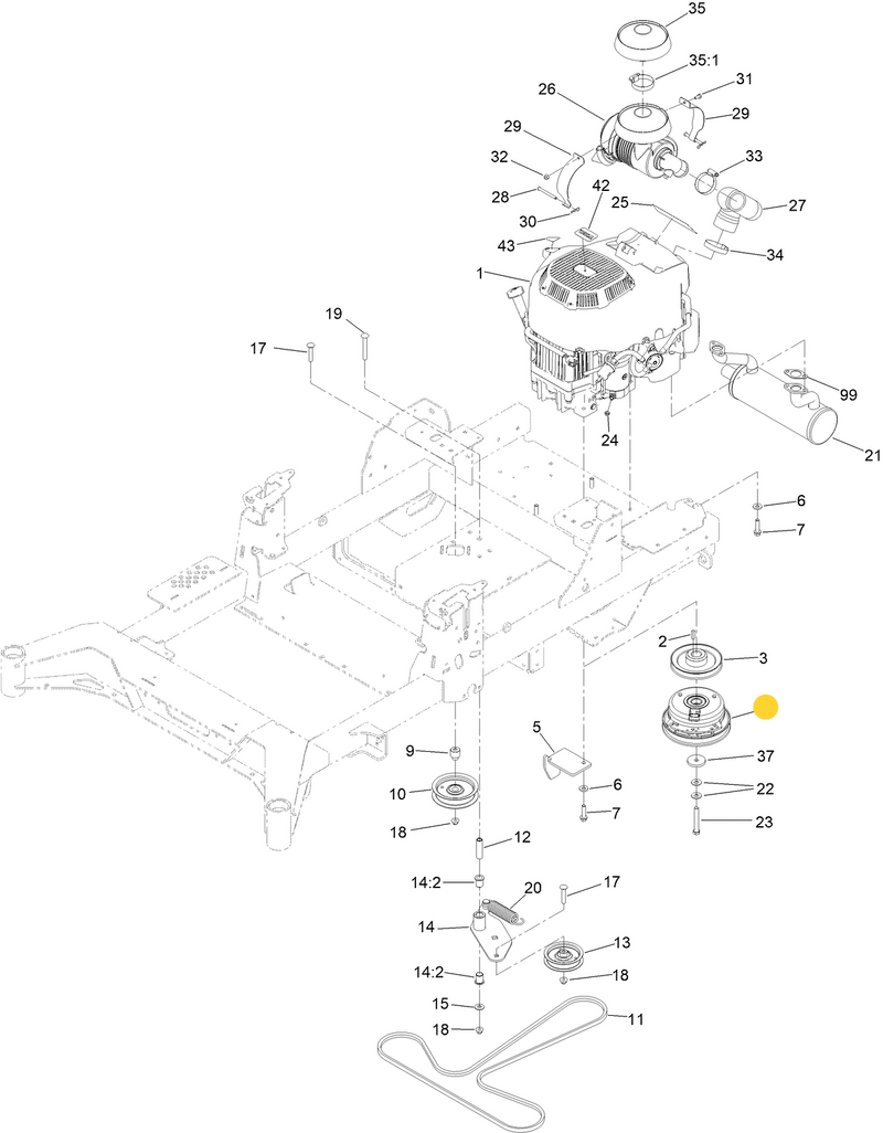 Toro OEM 147-2400 PTO Clutch Fits Current Toro 48", 52", 60" Z Master 2000 Models 77281, 77283, 77285 (With I-Beam Framing and Toro Brand Engines)