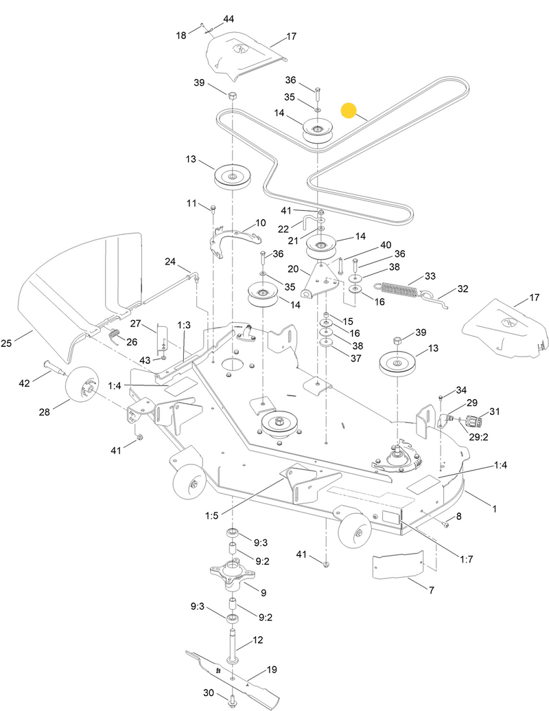 Toro OEM 147-2909 Mower Deck Belt Fits Newer/Current 50" Timecutter MAX Models.