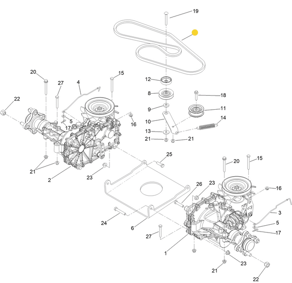 Toro OEM Hydro-Belt 145-6363 Fits Newer I-Beam framed Titan and Titan MAX series.