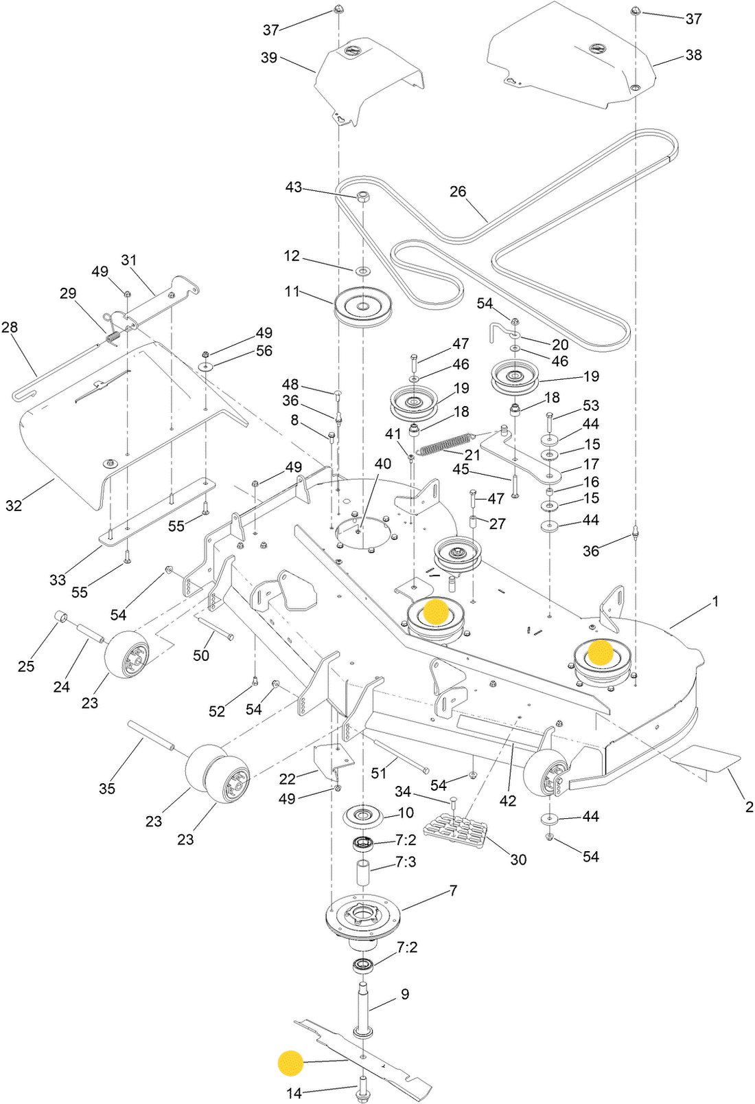 Toro OEM Recycler/Mulching Mower Blade 115-4999-03 fits Toro 54