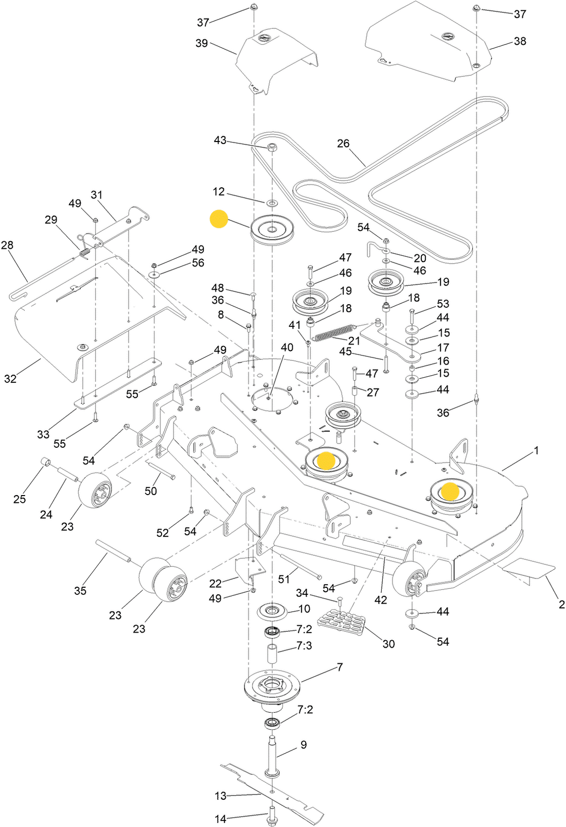 Toro OEM 139-7455 Spindle Assembly Pulley Fits 54
