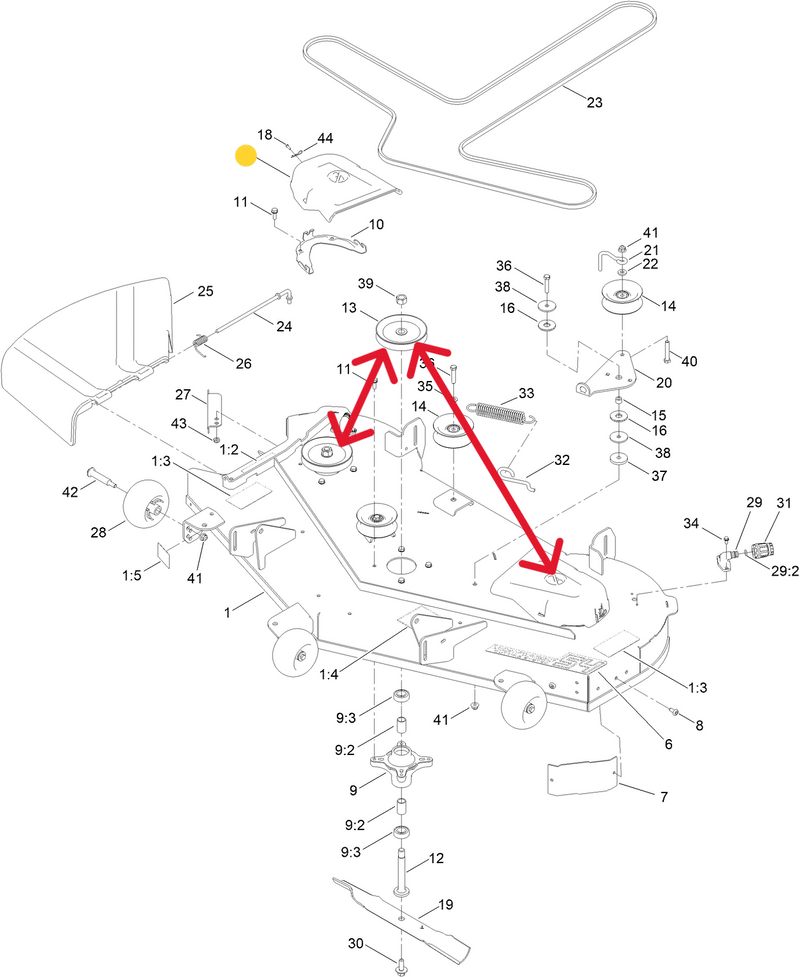Toro OEM 138-7261 Spindle Assembly Pulley Fits Late/Current 54