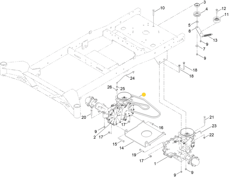 Toro OEM Hydro-Belt 145-6363 Fits Newer I-Beam framed Titan and Titan MAX series.