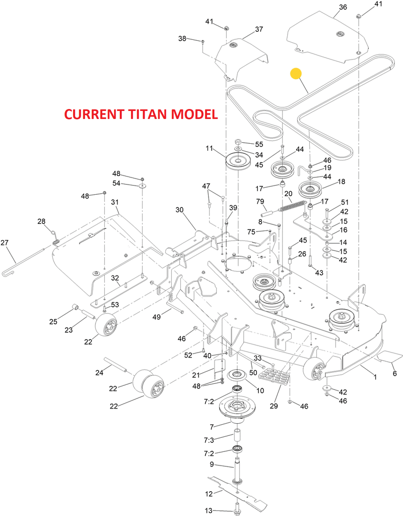 Toro OEM 133-1166 Mower Deck Belt Fits Current Toro 48" Titan Series.
