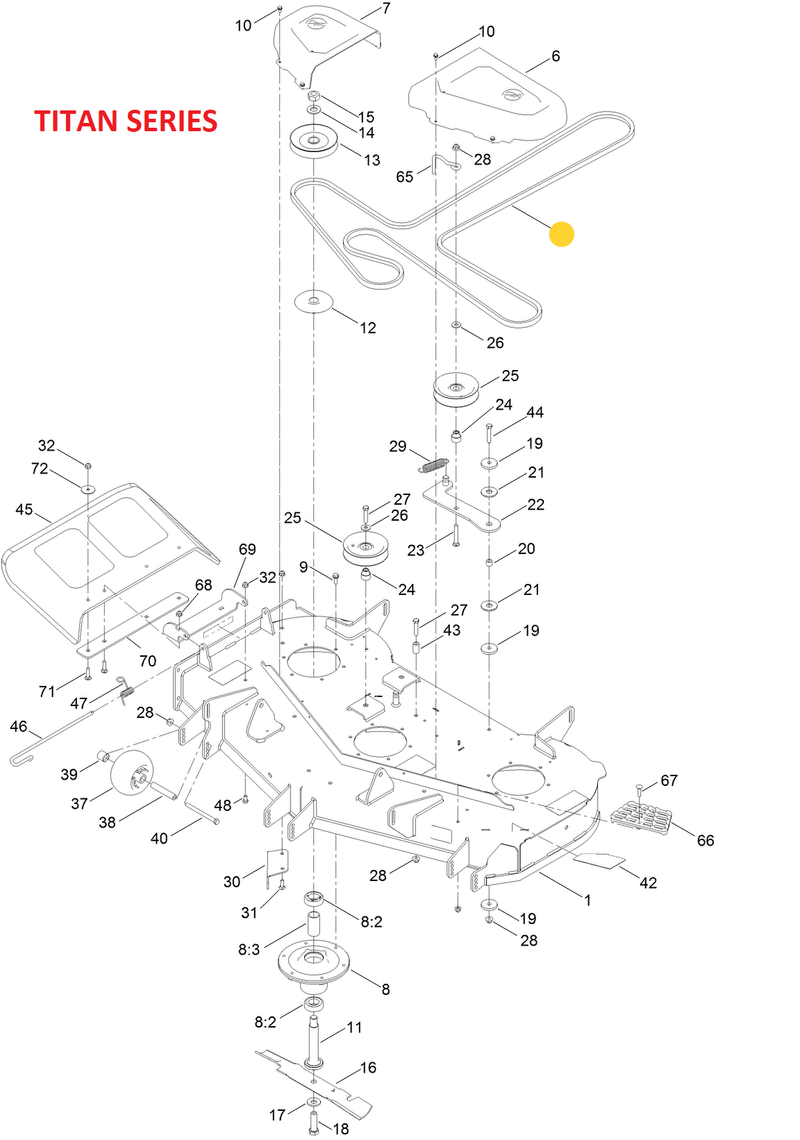 Toro OEM 133-7075 Mower Deck Belt Fits Toro Older 48" Timecutter HD Models and Older 48" Titan Models.