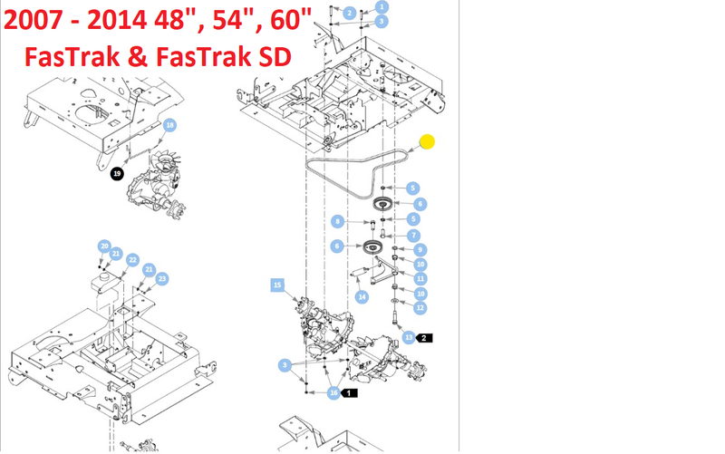 Hustler OEM 600979 Hydraulic Drive Belt Fits Older 2007 - 2014 48", 54", and 60" Hustler FasTrak and FasTrak SD Models