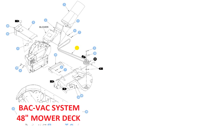Hustler OEM 603318 Mower Deck Belt Fits Current Hustler 36" Trimstar Model and Bac-Vac System for 48" Mower Deck.