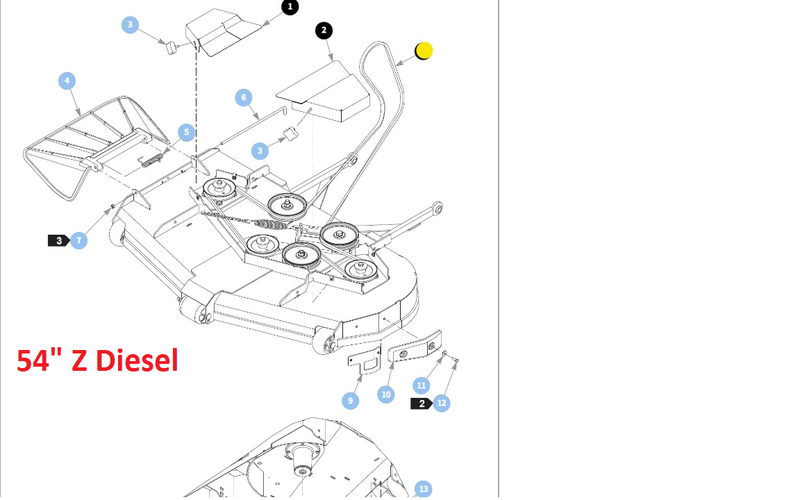 Hustler OEM 603687 Fits Hustler 54" Side Discharge Z Diesel Models