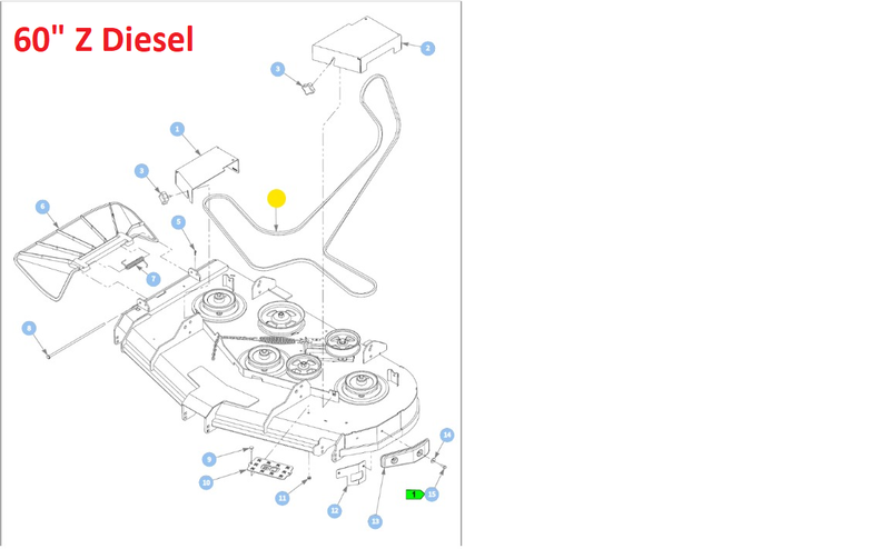 Hustler OEM 603688 Mower Deck Belt Fits Hustler 60" Side Discharge Z Diesel Models.