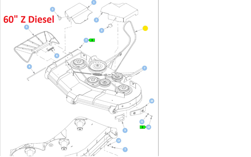 Hustler OEM 603688 Mower Deck Belt Fits Hustler 60" Side Discharge Z Diesel Models.