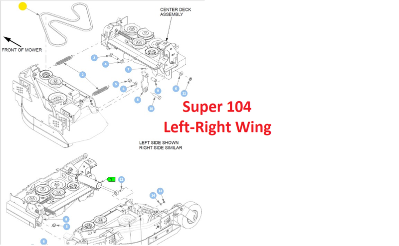 Hustler OEM 603885 Left and Right Wing Mower Deck Belt Fits Super 104 Model.