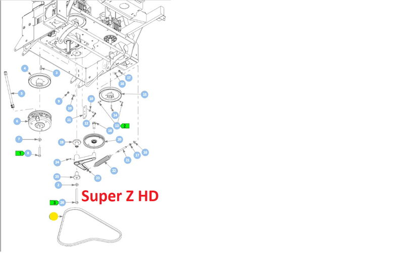 Hustler OEM 604208 Hydraulic Drive Belt Fits Hustler Super Z, Super Z HD, Super SF and Super 88 Models After S/N 1210 (First Four Digits).