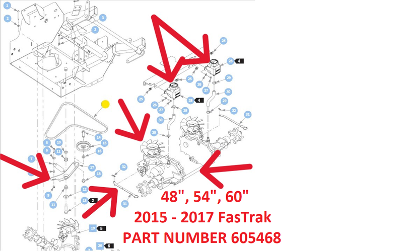 Hustler OEM 784231 Hydraulic Drive Belt Fits Older 2001 - 2006 44" and 52" Hustler Fastrak Models