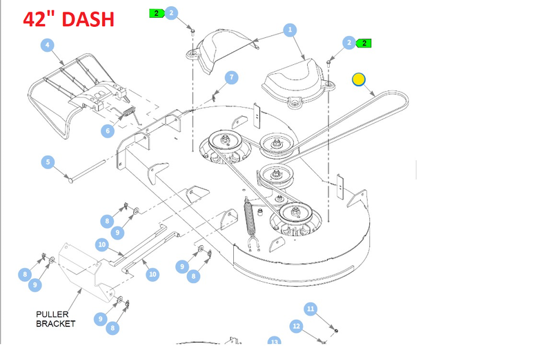 Hustler OEM 607059 Mower Deck Belt Fits Hustler 42" Dash Models.