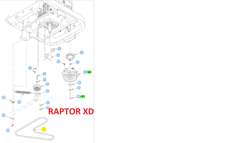 Hustler OEM 607830 Hydraulic Drive Belt Fits Raptor X, XD, XL and XDX Models.