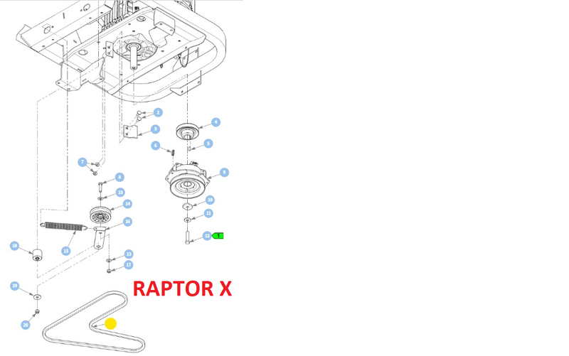 Hustler OEM 607830 Hydraulic Drive Belt Fits Raptor X, XD, XL and XDX Models.
