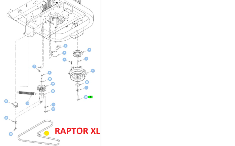 Hustler OEM 607830 Hydraulic Drive Belt Fits Raptor X, XD, XL and XDX Models.