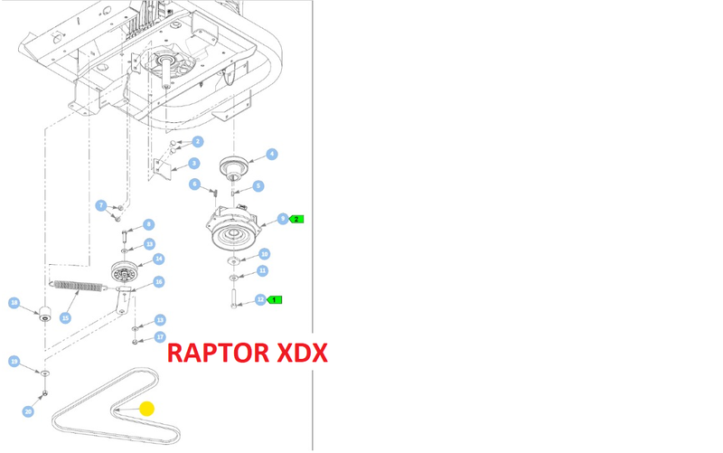 Hustler OEM 607830 Hydraulic Drive Belt Fits Raptor X, XD, XL and XDX Models.