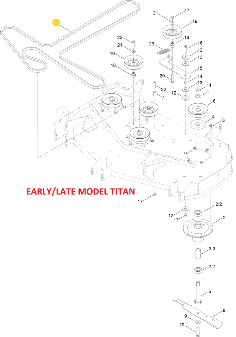 Toro OEM 133-1166 Mower Deck Belt Fits Current Toro 48" Titan Series.