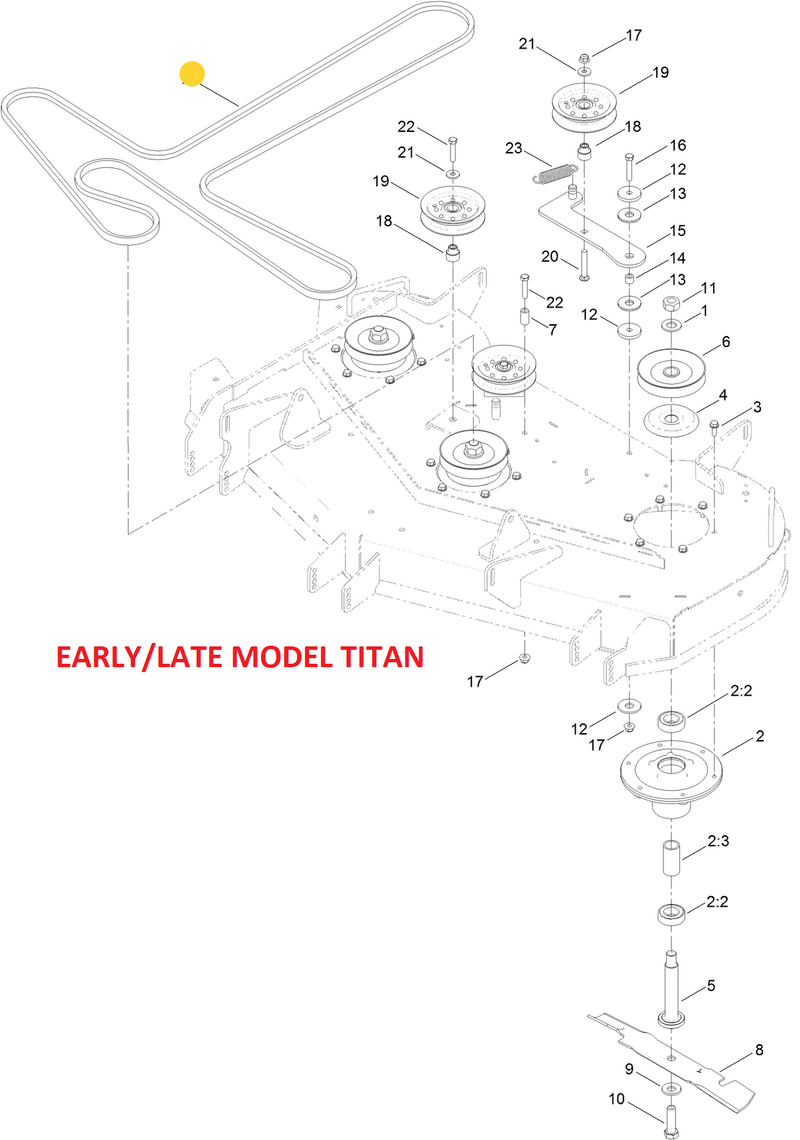 Toro OEM 133-1166 Mower Deck Belt Fits Current Toro 48" Titan Series.