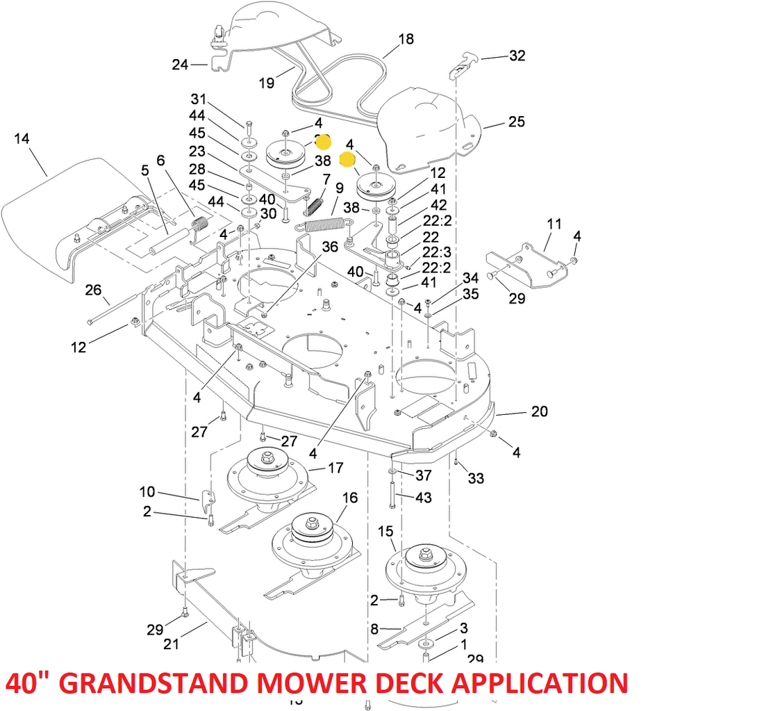 Toro OEM 93-1622 Hydraulic Flat Idler Fits Current/Late 36
