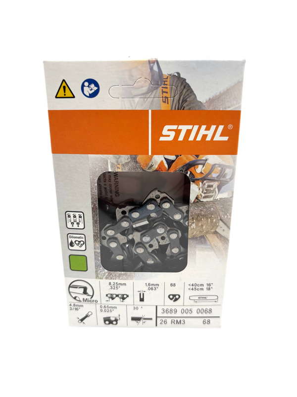 Stihl Genuine 26RM3 68E 18" Chainsaw Chain Loop 3689 005 0068