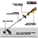 DEWALT 17" 60V MAX Brushless Cordless Attachment Capable String Trimmer Kit DCST972X1