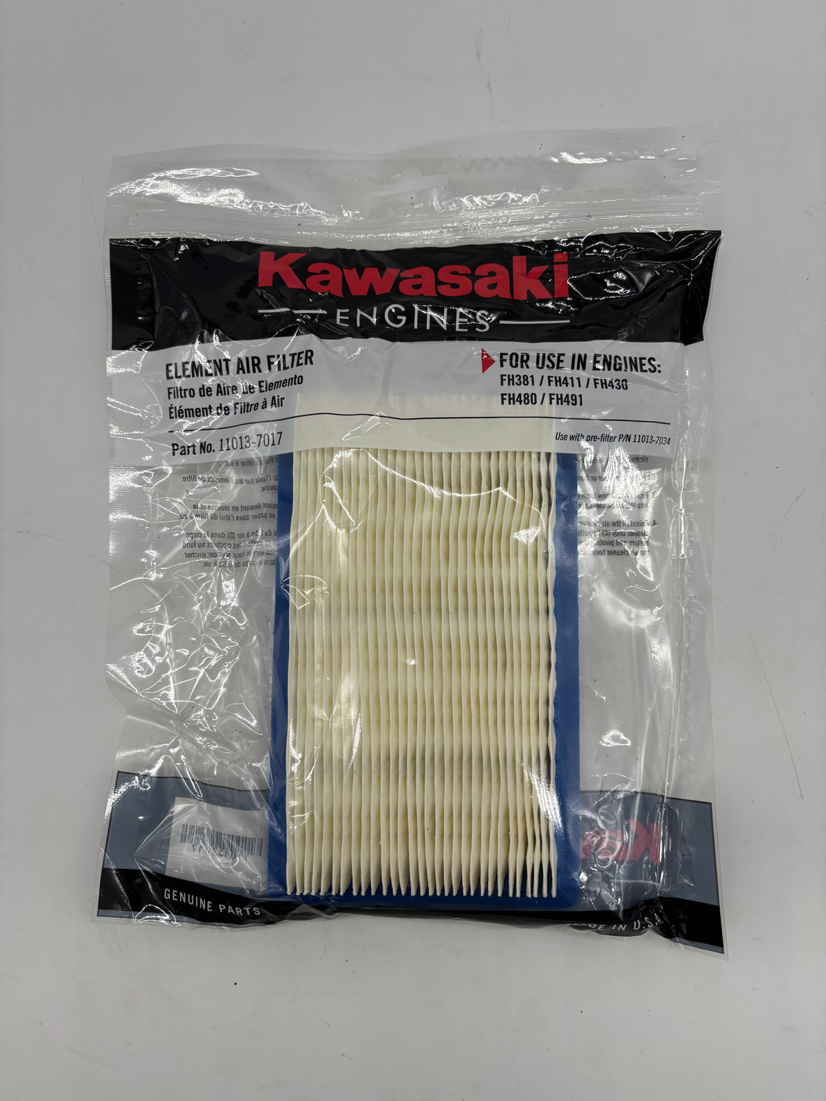 Kawasaki 11013-7017 OEM Air Filter for Kawasaki FH381V - FH541V Non KA